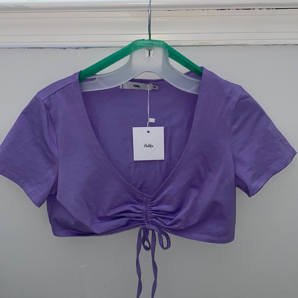 Adika Lavender Cinch Crop Tee